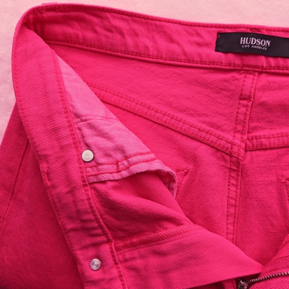 Hudson Holly Jeans High Rise Cropped Bootcut Zip Fly Hibiscus Pink Denim 27 NWT - Picture 13 of 14